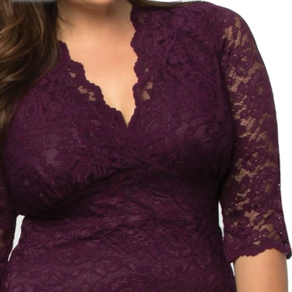 Wine Lace Dress by Kiyonna; women’s size 1X - Picture 4 of 15